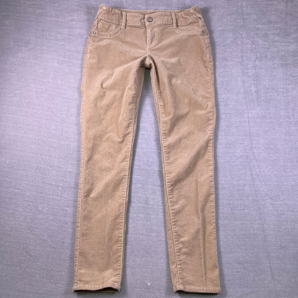 Maurices Corduroy Skinny Low Rise Pants Womens Large Tan Cotton Blend